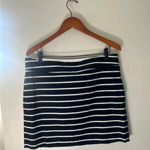Banana Republic Striped Mini Skirt Womens Size 2 Cotton Blend Navy White